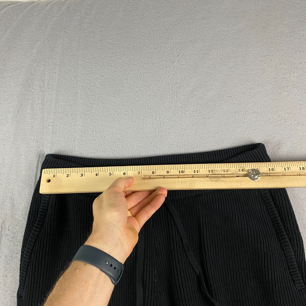 Alo Yoga Mens Domain Rib Knit Sweatpants Medium Black Cotton Blend M5210R - Picture 9 of 13